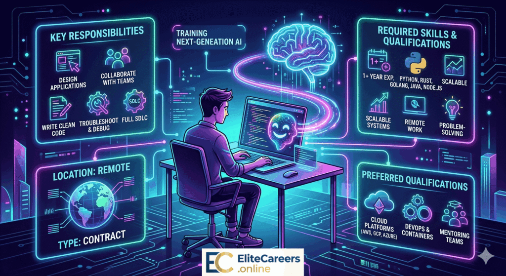 remote software jobs, software developer contract, python developer remote, golang jobs, rust programming, java developer vacancy, train ai models, remote coding jobs, backend engineer hiring, tech careers us, elite careers, remote web developer, entry level ai jobs, full stack developer remote, contract software engineering