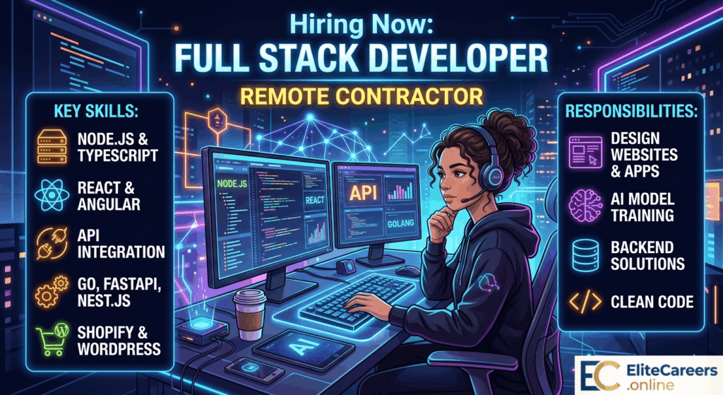Remote Full Stack Developer Contract hiring for next-gen AI systems training. Full Stack Developer Remote Contract