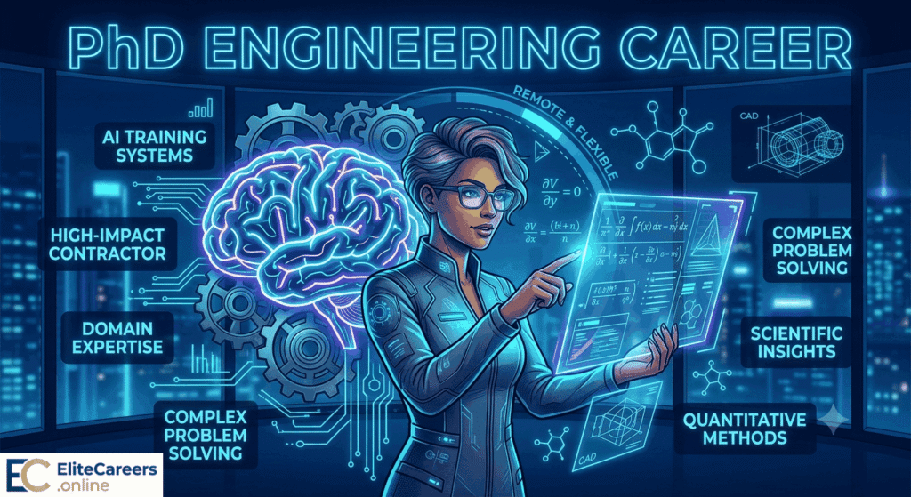 PhD engineer working on AI training models for remote contracting opportunities. PhD Engineer Remote Role.