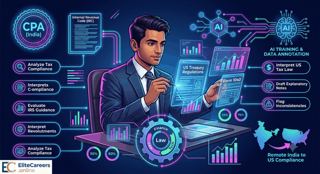 Remote US tax compliance expert working on AI training for CPA India professionals.