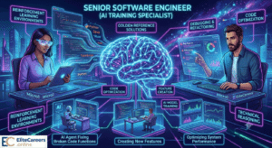Remote Senior Software Engineer Contract job opening graphic for Elite Careers.