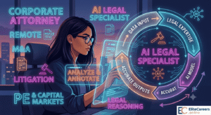 Remote Corporate Attorney reviewing legal AI datasets for EliteCareers.